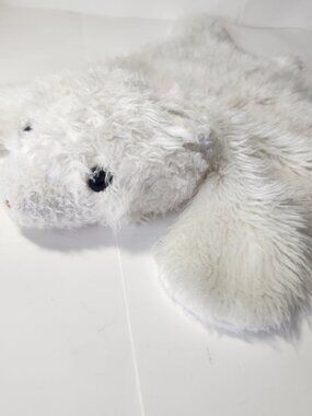 80s Vintage White Polar Bear Pajama Bag Faux Fur Rug Lightning Metal Zipper